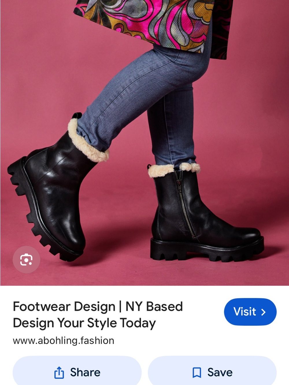 Ariana  bohling  Black Leather  Ankle Boots with Shearling lining size 8